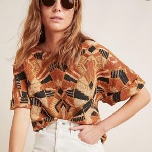 Anthropologie Dolan Left Coast Seraphina Textured Blouse Medium Art Deco Top